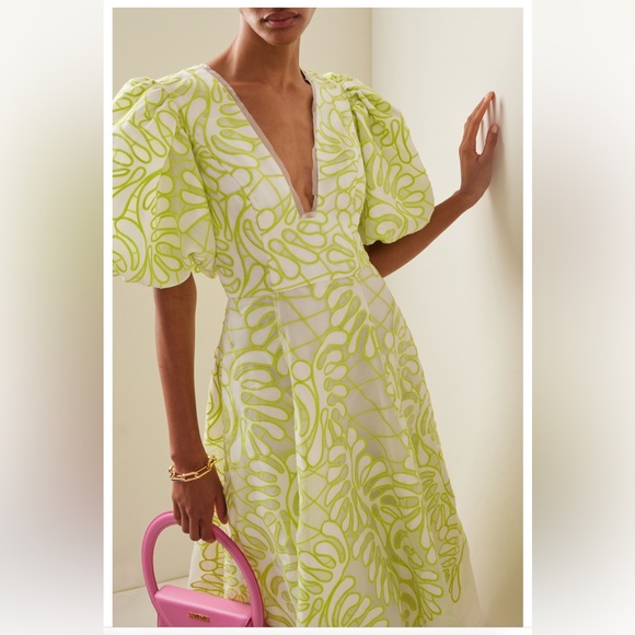 aje botanical applique midi dress Christmas Party Outfits: 28 Chic Dresses For Every Occasion Aje International